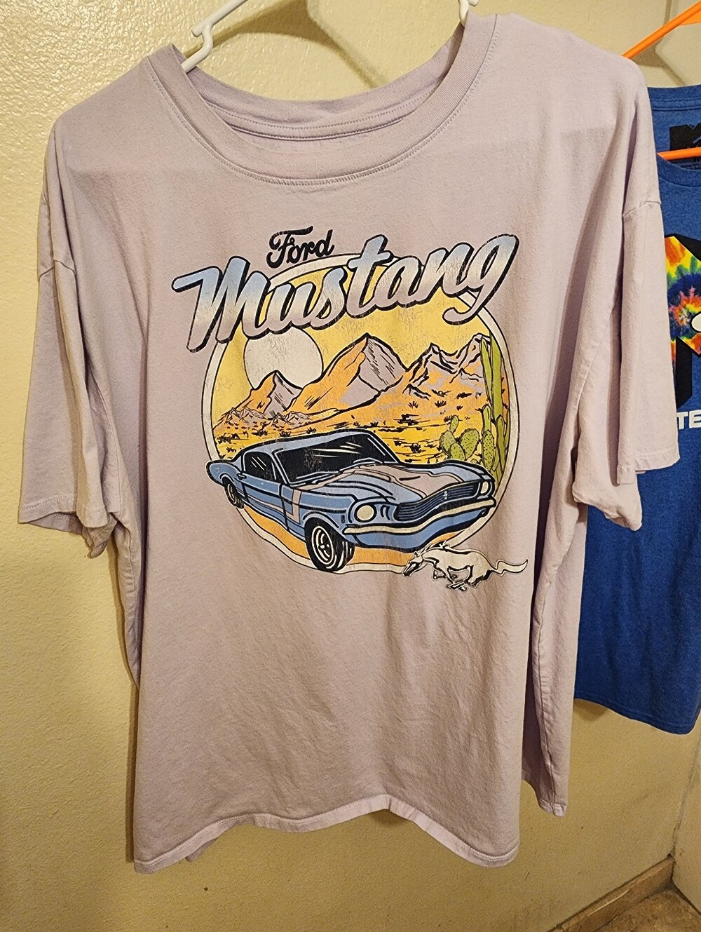Ford Mustang Graphic Tee in Light Purple & MTV Tie-Dye Logo Tee in Blue - Bundle - Picture 2 of 10
